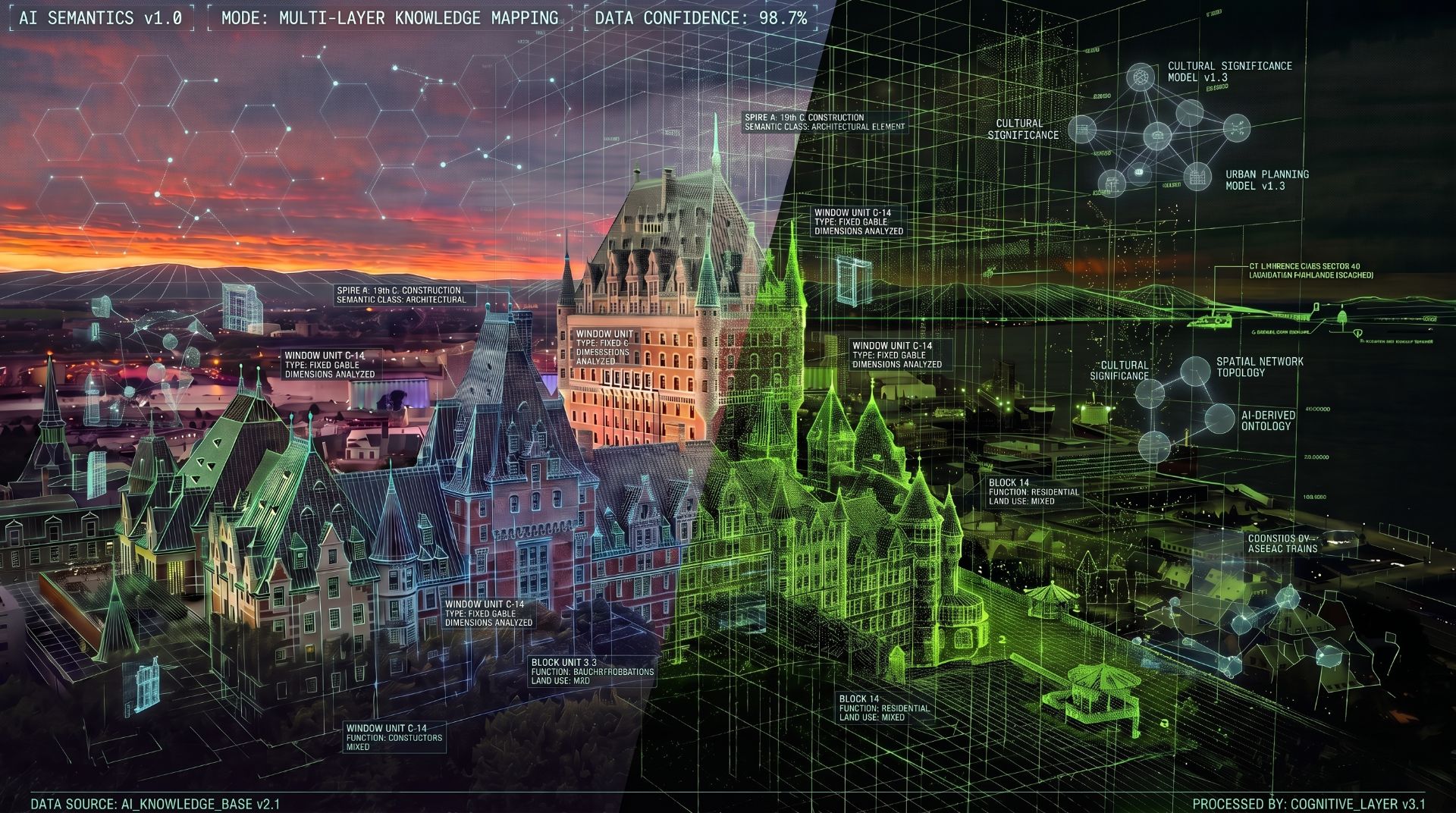 AI semantic knowledge mapping over a captured city twin