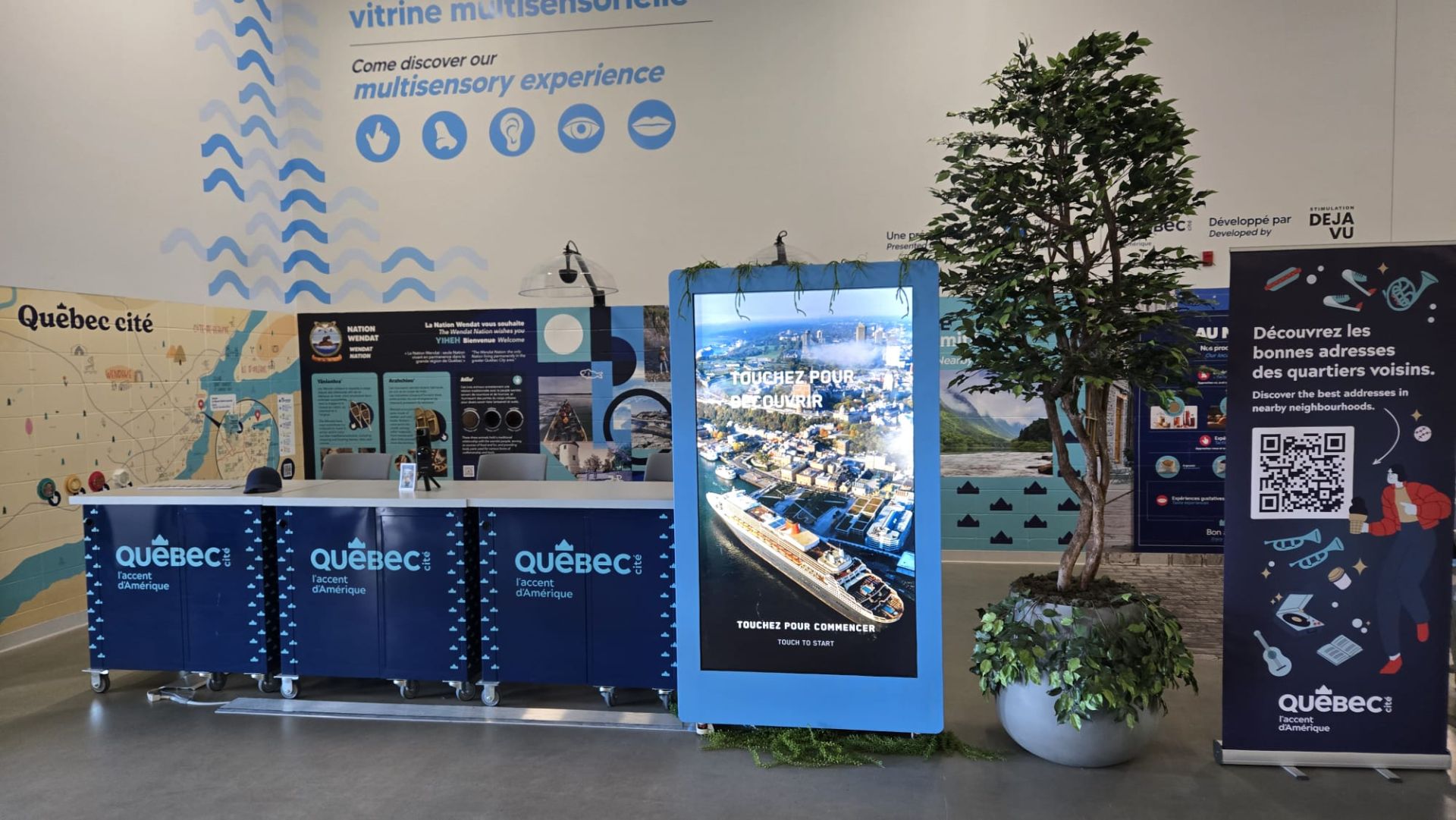 The multisensory activation kiosk at the Port de Québec terminal