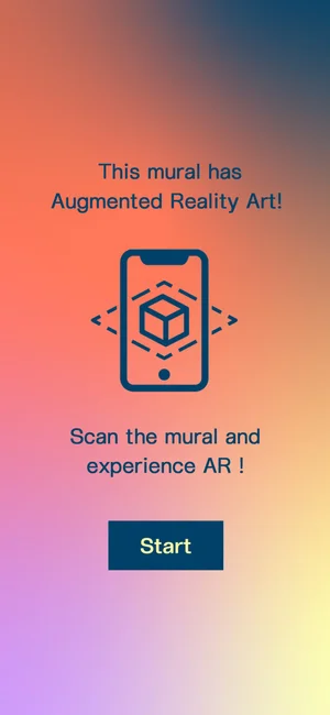 WebAR visitor view — scan the mural to launch AR, no app